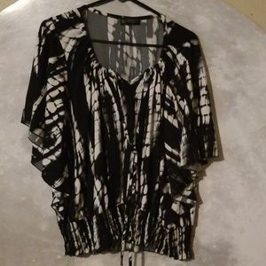 Black and white blouse